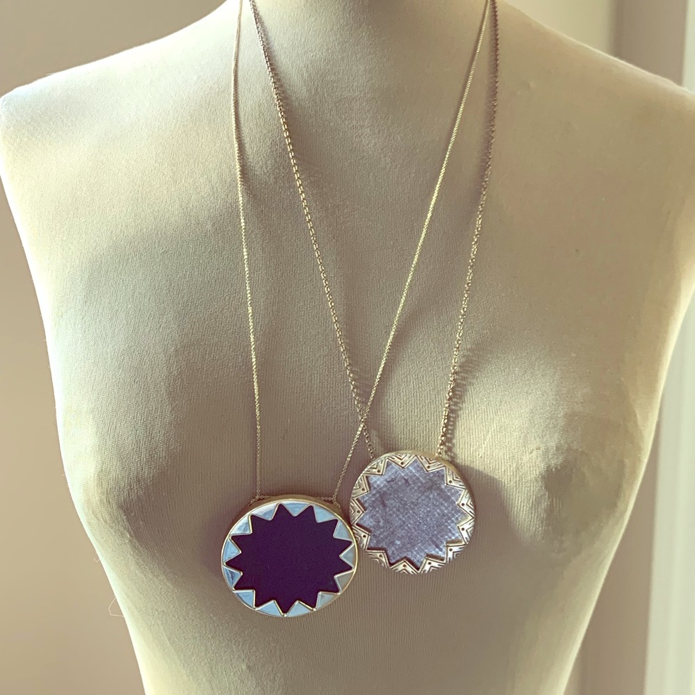 Two House of Harlow 1960 Gold Sunburst Necklaces